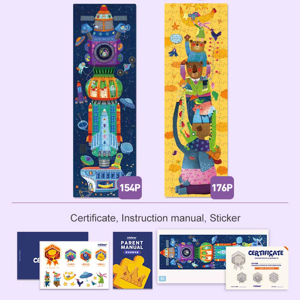 Mideer - Level Up Jigsaw Puzzle for Kids - 2-in-1 - Level 6 Imagine The World