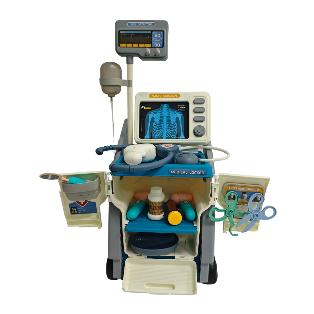 Cogo - Pretend & Play Doctor Set - Medical Crash Cart - 33 Pieces