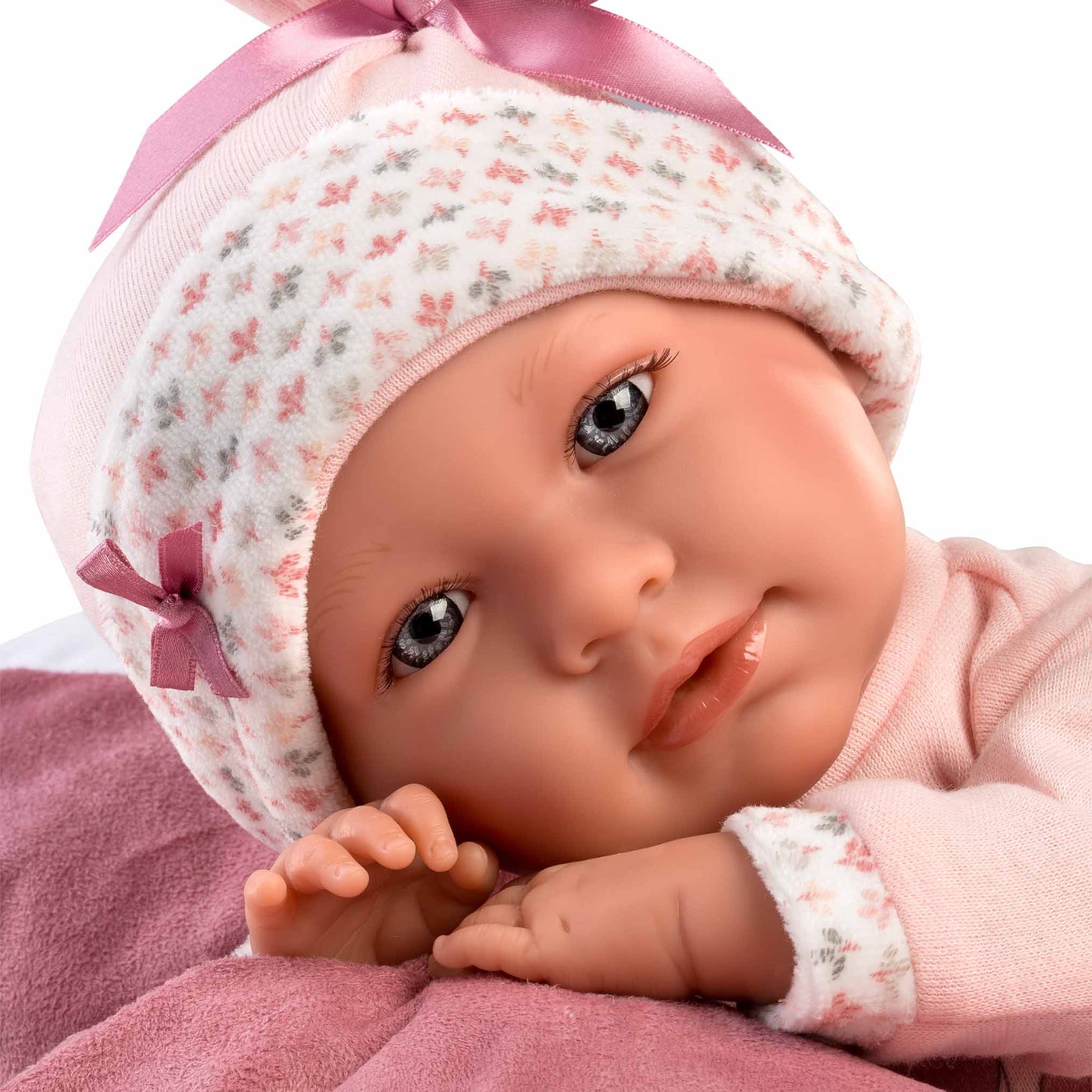 Llorens - Baby Girl Doll with Crying Mechanism, Clothing & Carry Cot: Mimi - 42cm - Motherhood