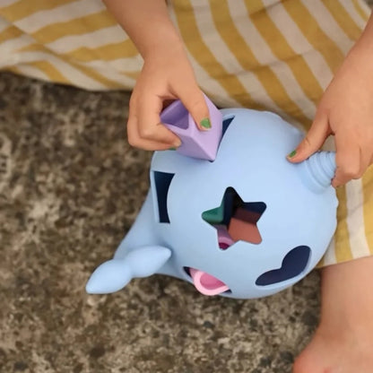 Jellystone Designs - Narwhal Silicone Shape Sorter - Pastel