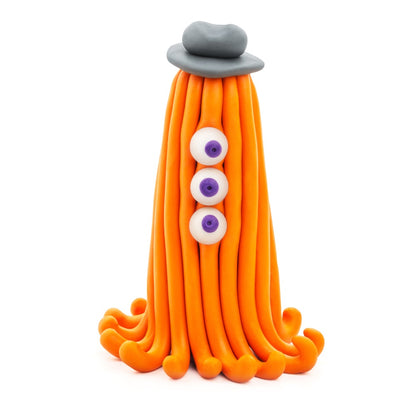 Hey Clay - Modelling Air-Dry Clay with Fun Interactive App - Worm, Ginger, Yollo, Series Beasts, 6 cans