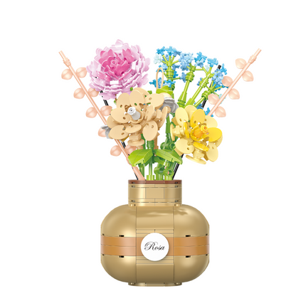 Cogo - Building Block Set - Flower Bouquet in Vase - 542 Pieces - Motherhood
