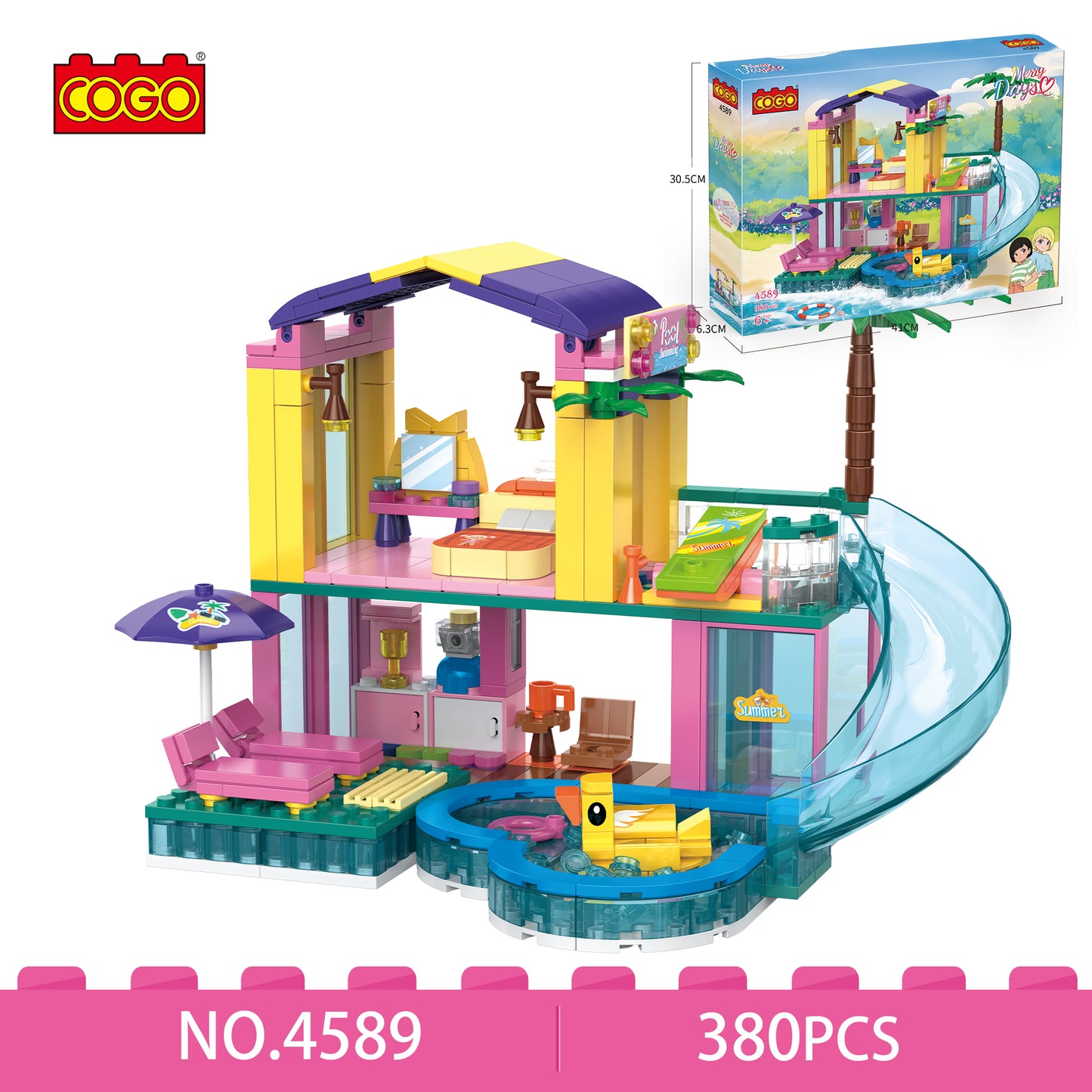 Cogo - Building Block Set - Dream Beach House - 380 Pieces