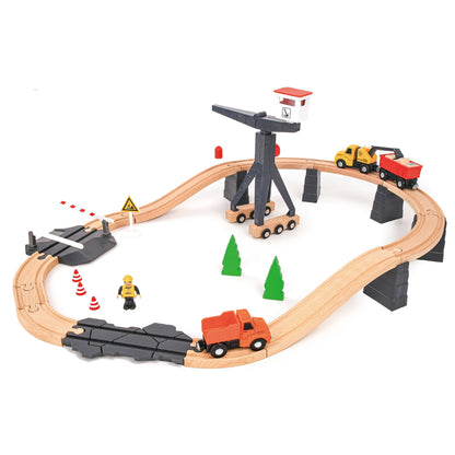 TookyToy - Wooden Train Set - Constructin Yard - Motherhood