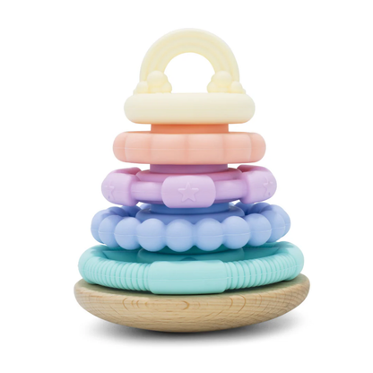 Jellystone Designs - Rainbow Wobble Stacker Silicone Toy - Pastel