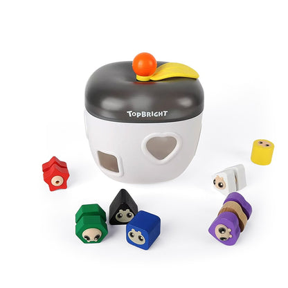 TopBright - Activity Play Cube Shape Sorter Toy with Wooden Blocks
