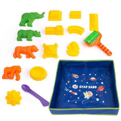 Jar Meló - Kids Kinetic Sand Play Set with 2kg Magic Sand, Tray and Tools