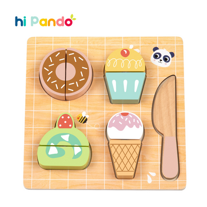 hi Pando - Wooden Cutting Food - Dessert - 10pcs