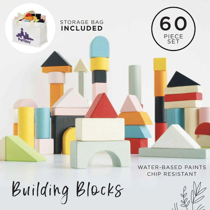 Le Toy Van - Colourful Wooden Building Blocks - 60pcs