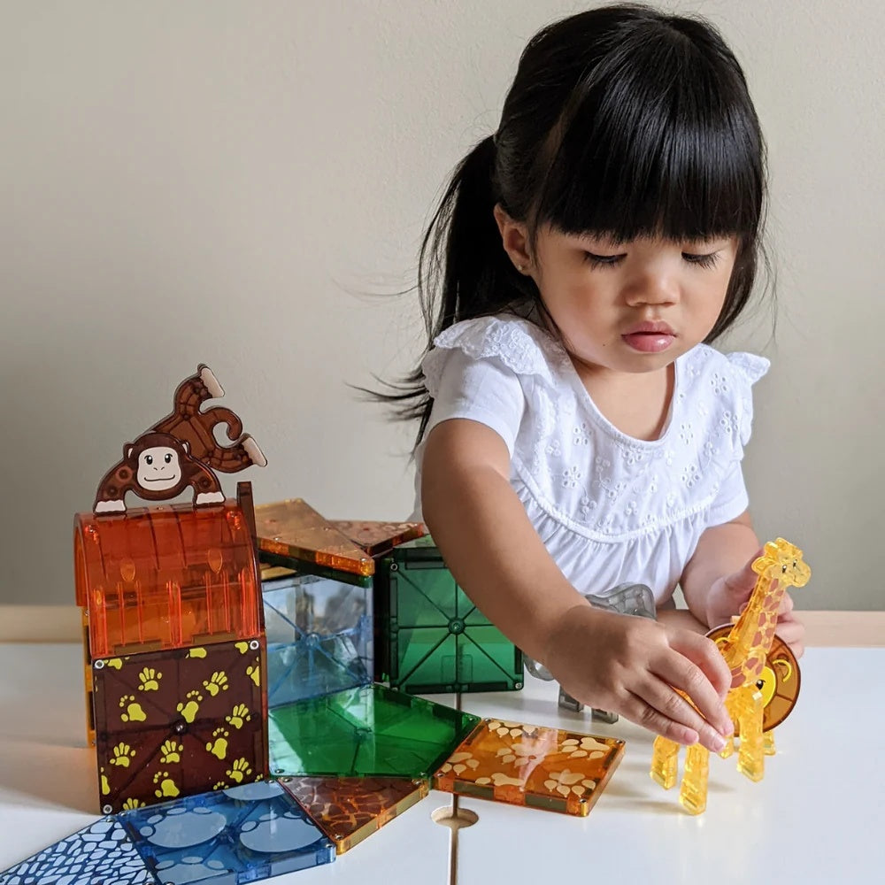 Magna-Tiles - Magnetic Construction Set - Safari Animals Set - 25pcs