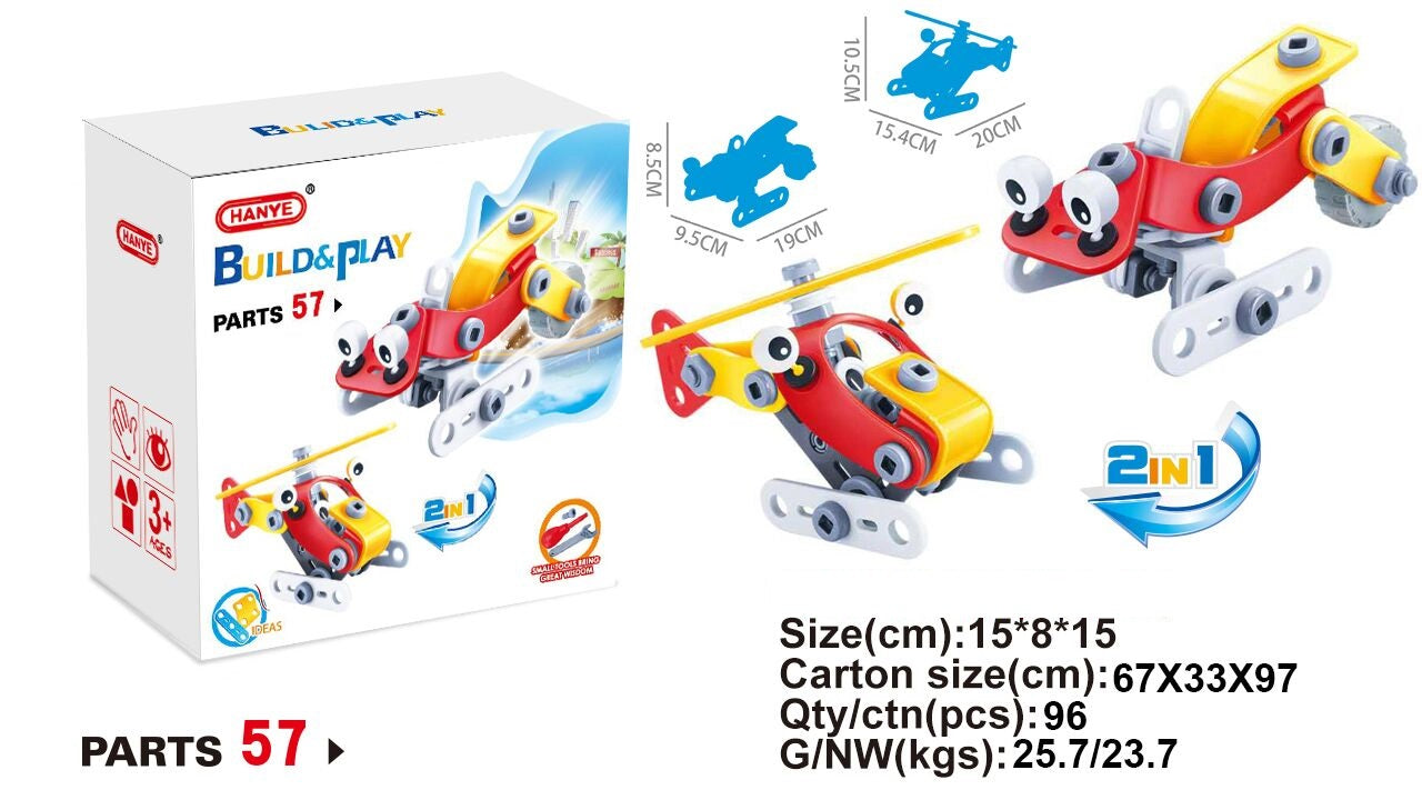 Cogo - Build & Play - Vehicle Construction Set with Tools - 56 Pieces