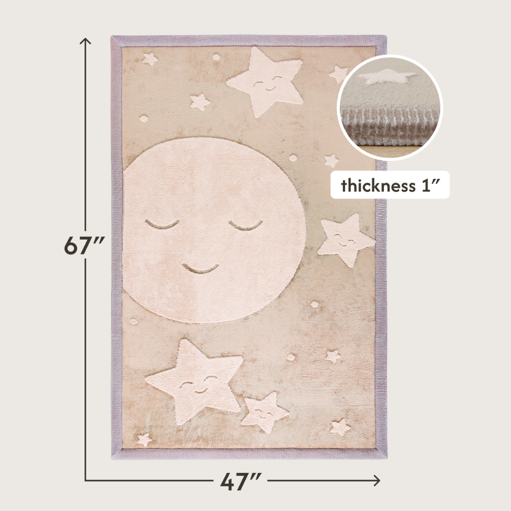Hakuna Matte - CloudSoftRise Play Mat 3D Carpet - Moon & Stars 170 x 120 x 2.5 cm