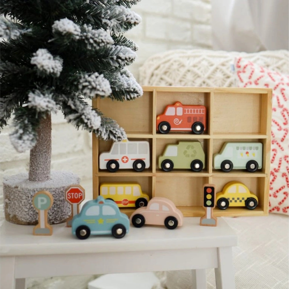 TookyToy - Transportation & Street Sign Set - 12 Piece Pastel Set