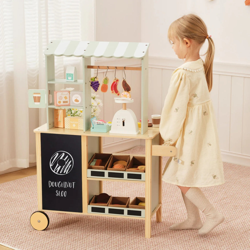 TookyToy - Pretend Play Wooden Grocery Store with Accessories