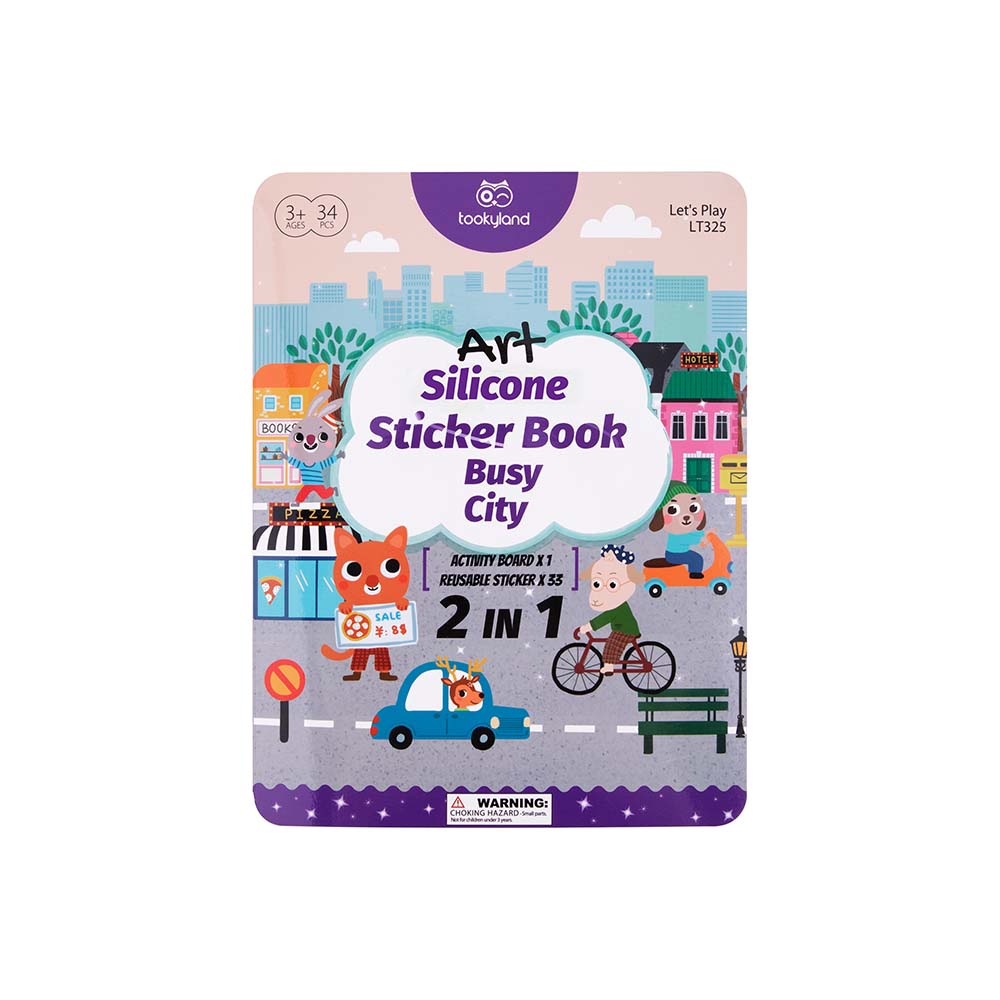 TookyToy - Silicone Sticker Book - Busy City - Motherhood