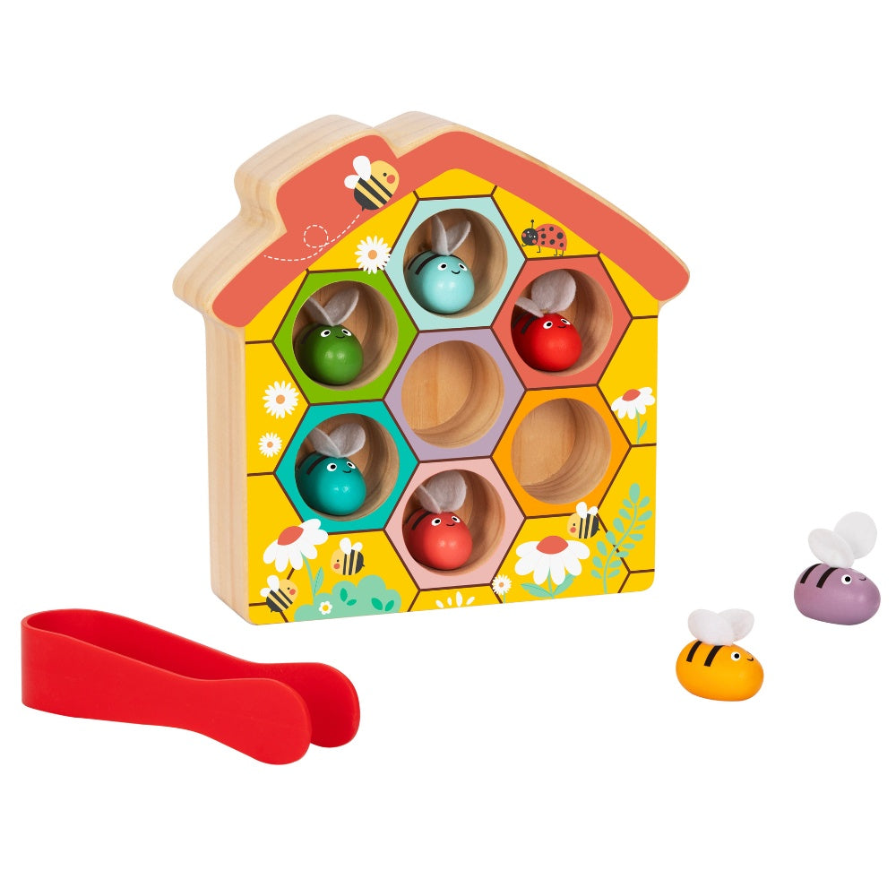 hi Pando - Wooden Color Sorter - Beehive Themed - 9pcs