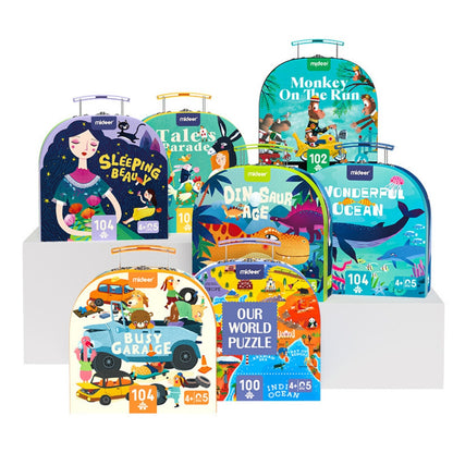 Mideer - Gift Box Jigsaw Puzzle for Kids - Busy Garage - 104 Pieces