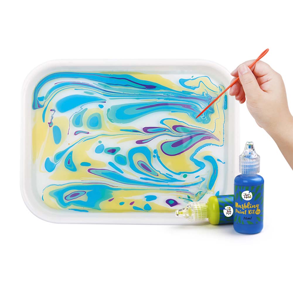 Jar Meló - Water Marbling Paint Set - 12 Colours Art Kit with Tools & Paper