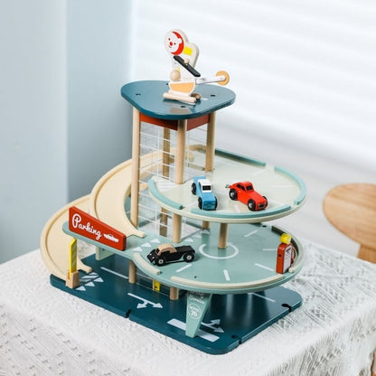Classic World - Pretend & Play - Vintage Wooden Parking Garage