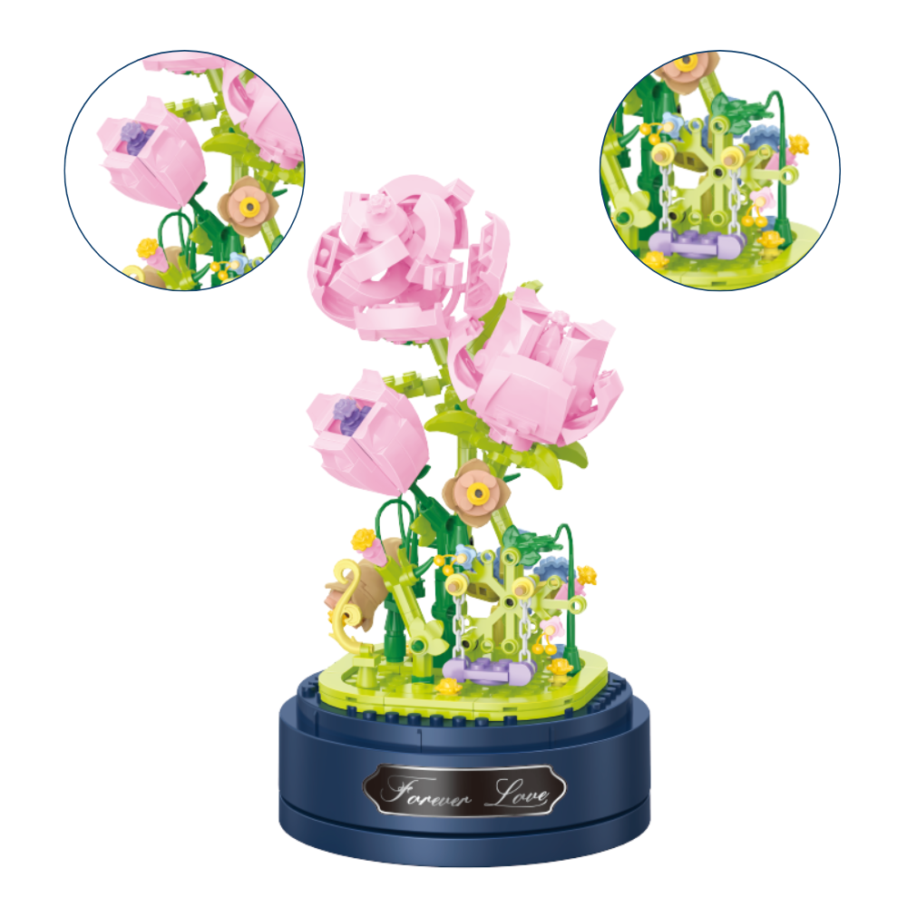 Cogo - Building Block Set - Rose Flower Dome - 335 Pieces