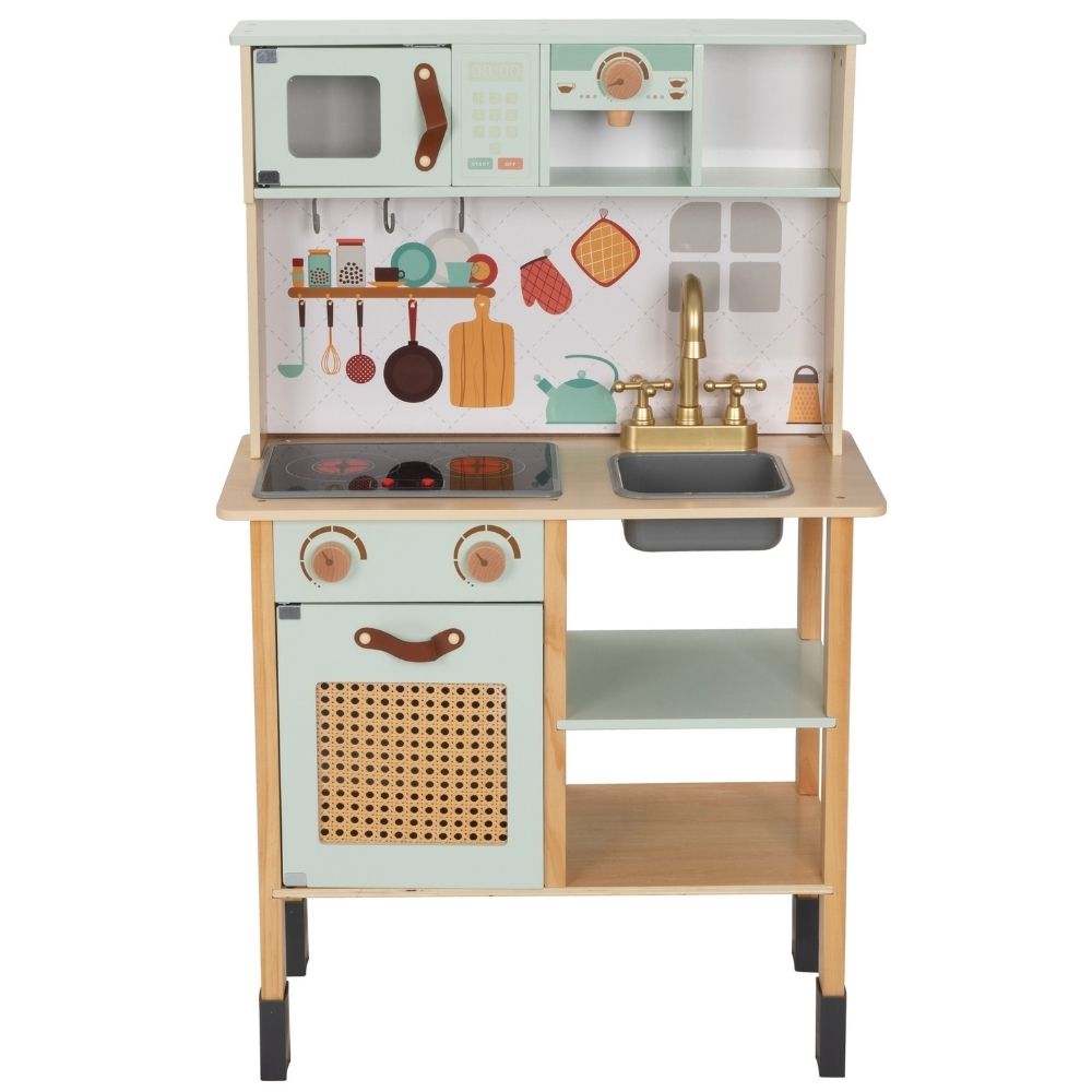 TookyToy - Pretend Play Wooden Kitchen Set - 11 Pieces