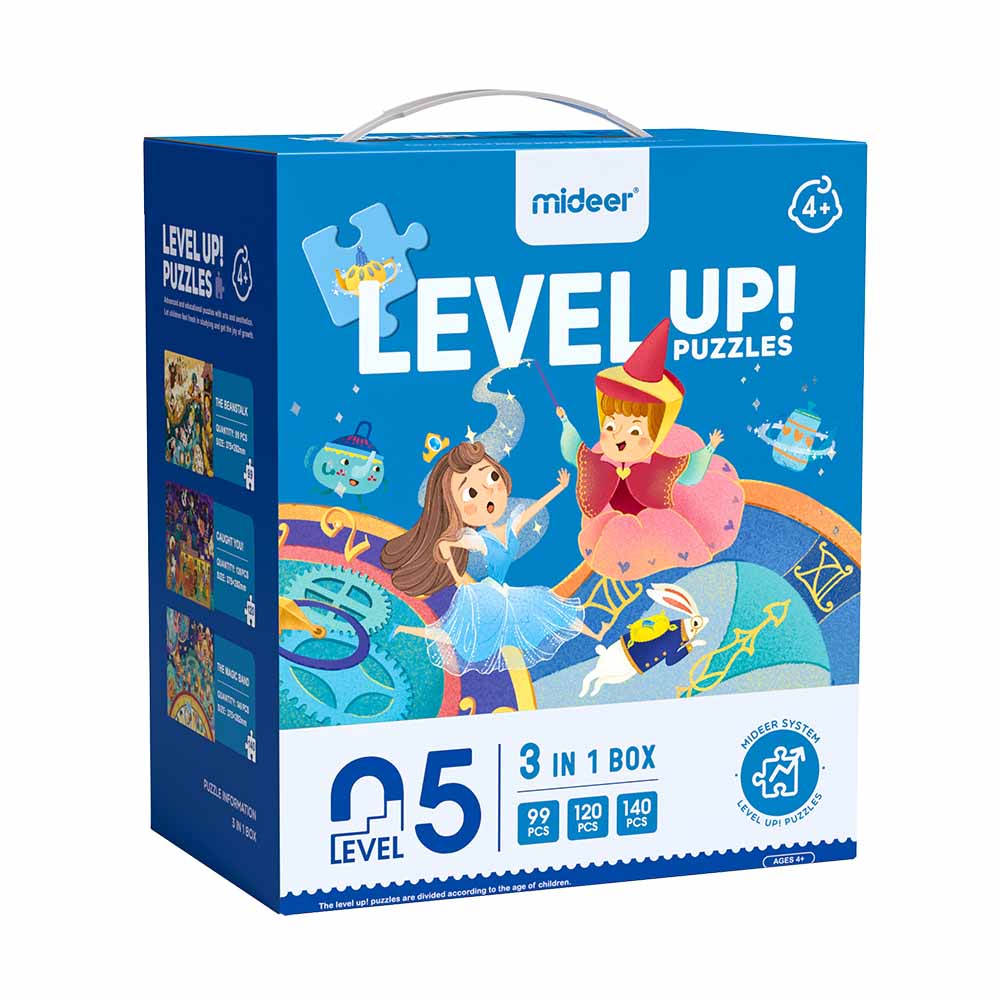 Mideer - Level Up Jigsaw Puzzle for Kids - 3-in-1 - Level 5 Fairy Tale World
