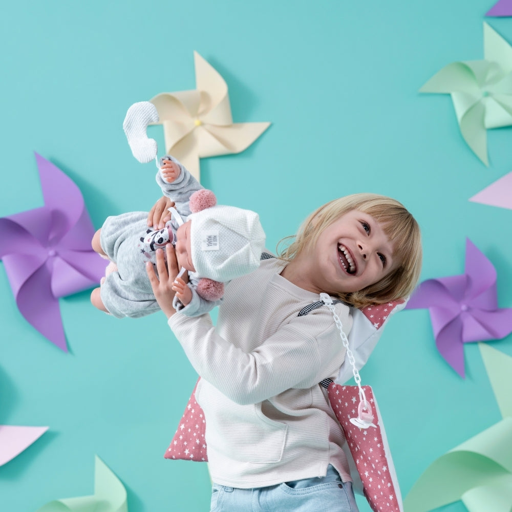 Llorens - Baby Girl Doll with Crying Mechanism, Clothing & Space Carrier: Mimi - 42cm