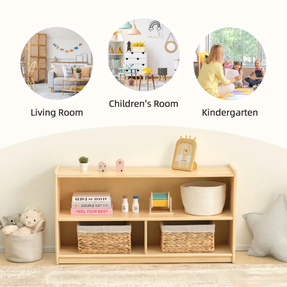TookyToy - Wooden Shelf and Toy Storage for Kids Room: Plywood 60x114cm