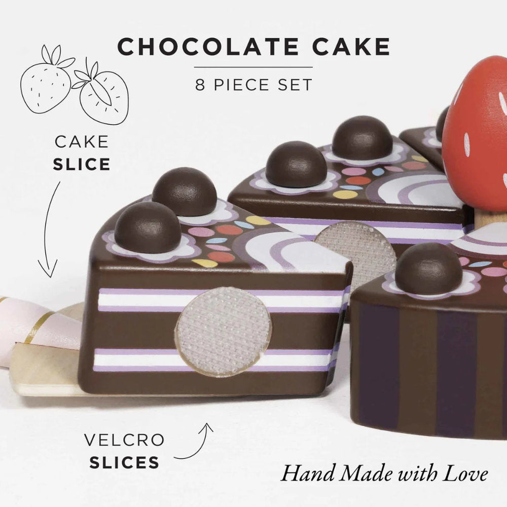 Le Toy Van - Wooden Chocolate Gateau Sliceable Cake - 8pcs