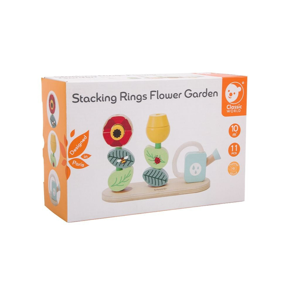 Classic World - Wooden Stacking Toy - Flower Garden - 11pcs