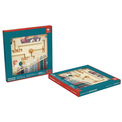 TopBright - Wooden Dinosaur Magnetic Maze - Colour Sorting & Matching Toy