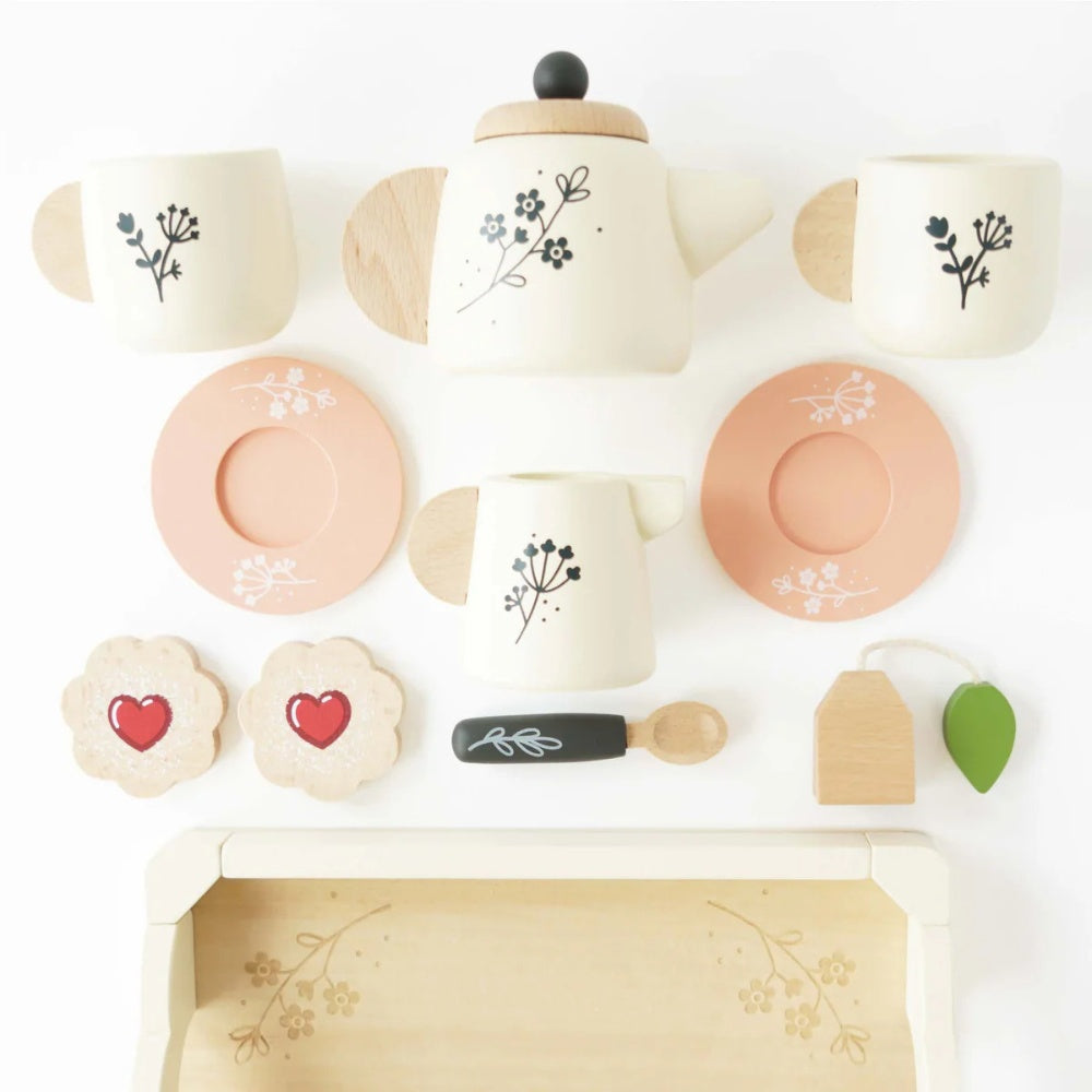 Le Toy Van - Wooden Tea Set & Tray - 12pcs
