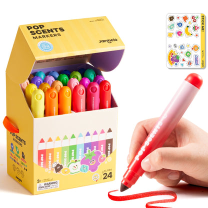 Jar Meló - Scented Markers - 24 Washable Non-Toxic Colours