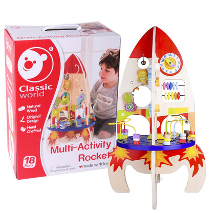 Classic World - Multi-Activity Busy Board Rocket - 37 x 37 x 62 cm
