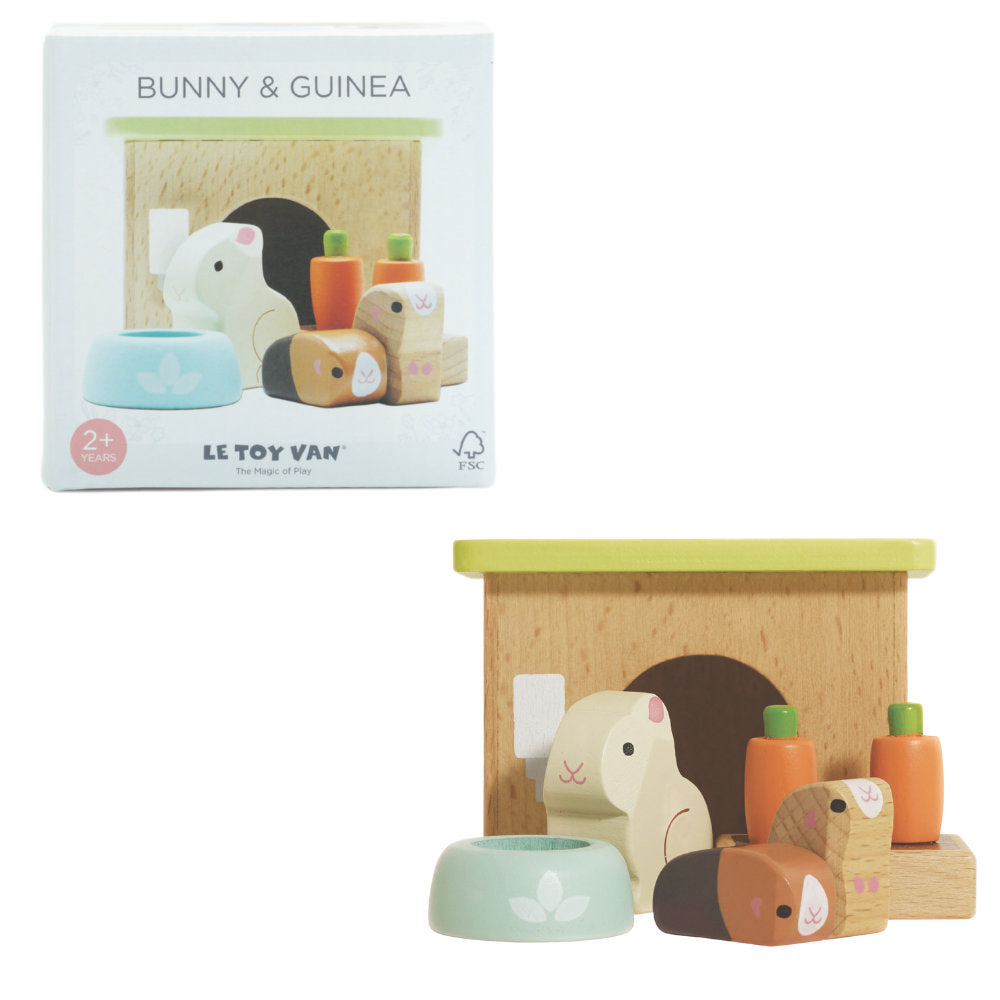 Le Toy Van - Dolls House Furniture: Bunny & Guinea Pet Animal Set - 5pcs