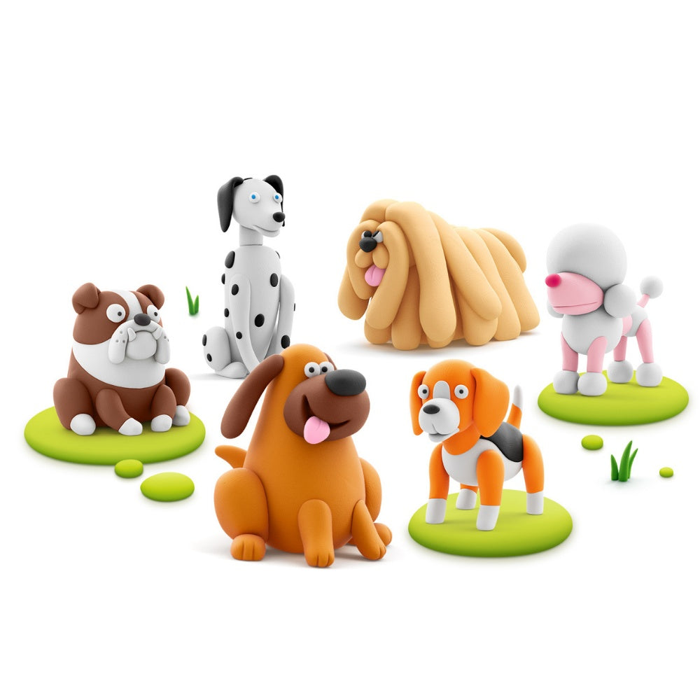 Hey Clay - Modelling Air-Dry Clay with Fun Interactive App - Dog Buddies, 15 cans