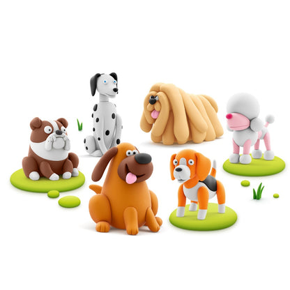 Hey Clay - Modelling Air-Dry Clay with Fun Interactive App - Dog Buddies, 15 cans