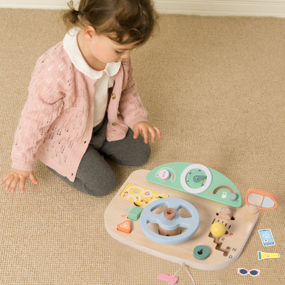 Classic World - Steering Wheel Wooden Busy Board - 5pcs
