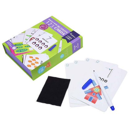 Mideer - Write & Wipe Cards: 123 Numbers - Reusable Learning Cards for Kids