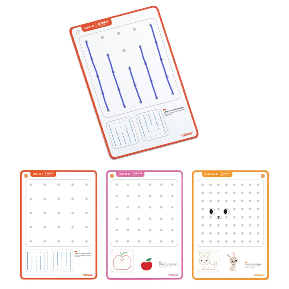 Mideer - Connect the Dots Wipe Clean Cards - Reusable Activity Set for Kids