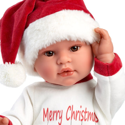 Llorens - Baby Girl Doll with Laughing Mechanism & Christmas Outfit: Leo - 45cm