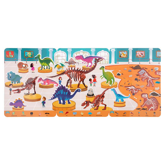 TookyToy - Silicone Sticker Book - Dinosaur Museum
