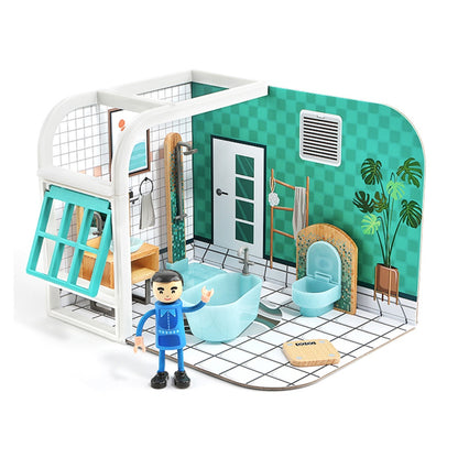 TopBright - Pretend Play Simon's Luxury Bathroom Mini Dollhouse-**