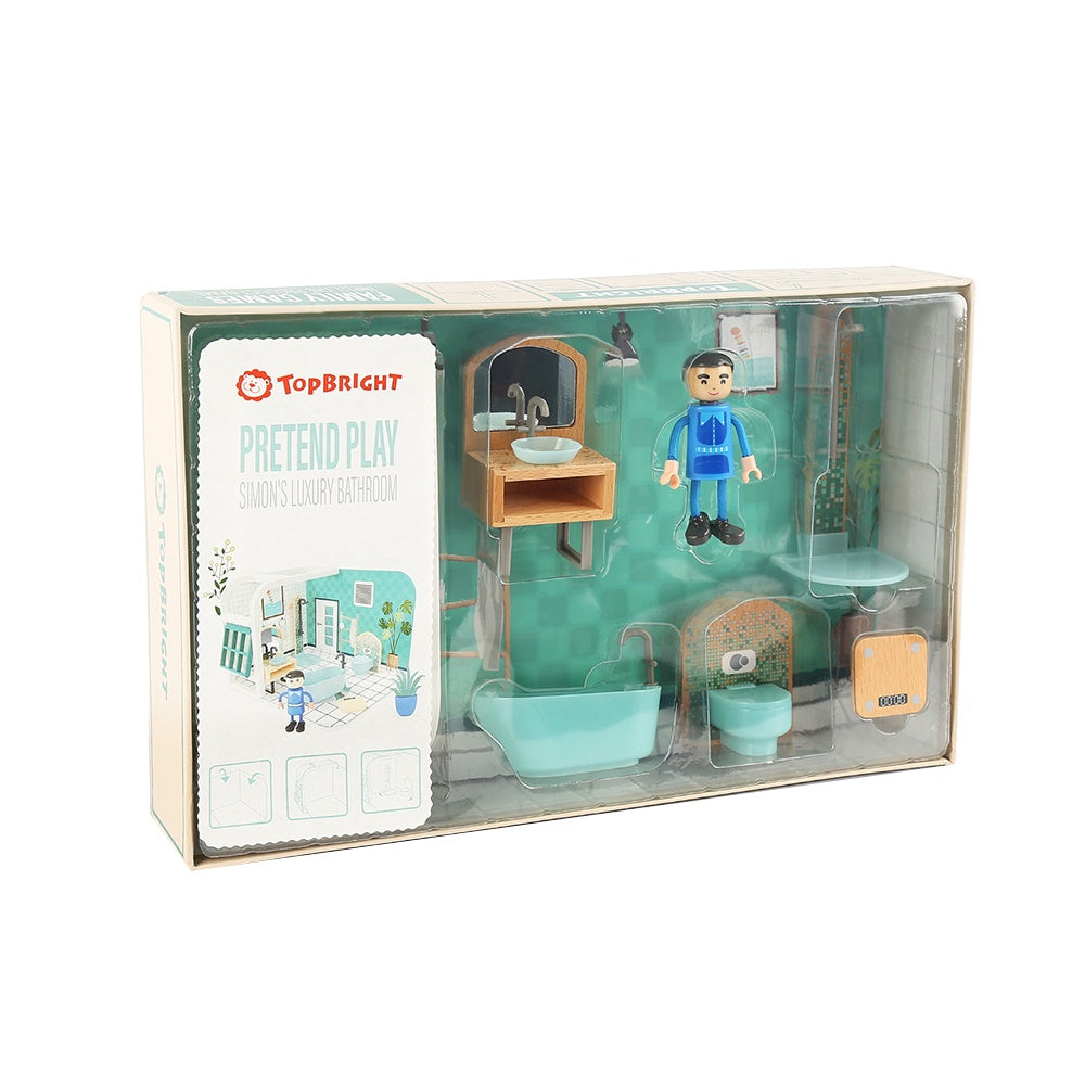 TopBright - Pretend Play Simon's Luxury Bathroom Mini Dollhouse-**