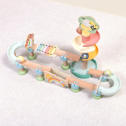 TookyToy - Montessori Multi-Activity Ball Drop Track Toy - 43 Pieces