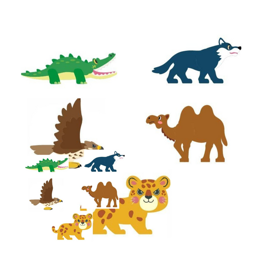 Magnetic Tiles - Wild Animals Set - 65 Pieces