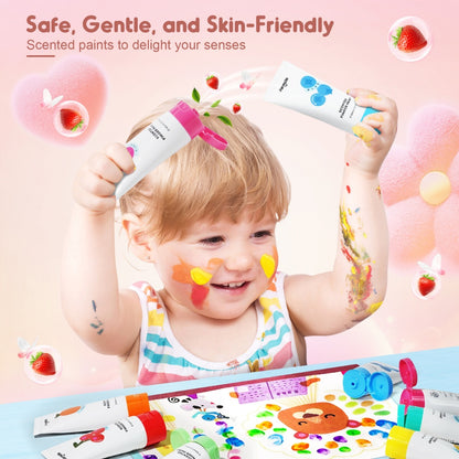 Jar Meló - Scented Finger Paint Set - 12 Colours for Kids Art & Sensory Play