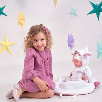 Llorens - Baby Girl Doll with Crying Mechanism, Clothing & Carrycot: Mimi - 42cm
