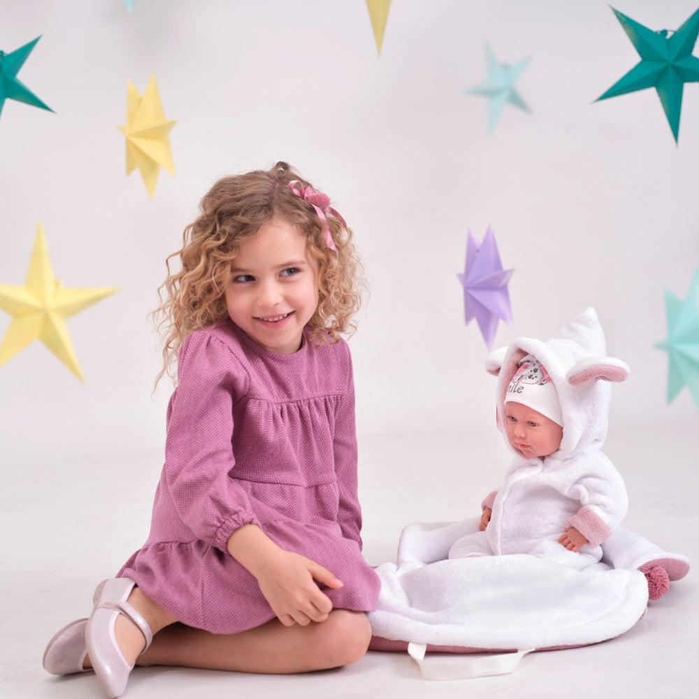 Llorens - Baby Girl Doll with Clothing & Carrycot: Mimi - 42cm