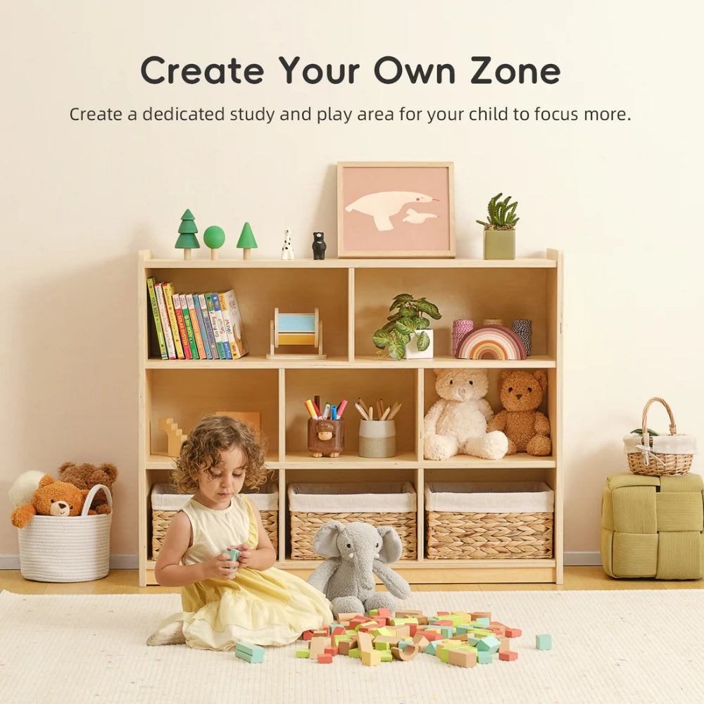 TookyToy - Wooden Shelf and Toy Storage for Kids Room: Plywood 90x113cm